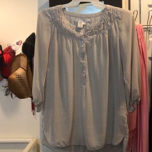 Sheer polka dots blouse